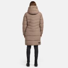 Marikoo Natsukoo Damen Winter Steppjacke lang Taupe Grey Größe XL - Gr. 42