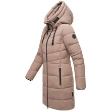 Marikoo Natsukoo Damen Winter Steppjacke lang Taupe Grey Größe XL - Gr. 42