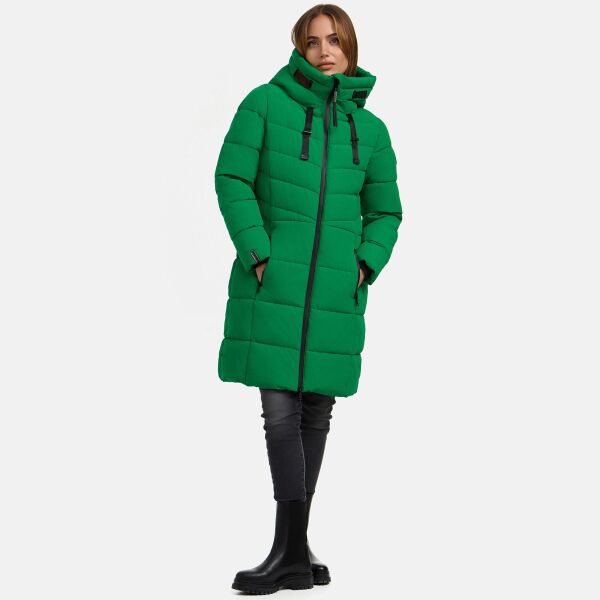 Marikoo Natsukoo Damen Winter Steppjacke lang Smaragd Green Größe M - Gr. 38