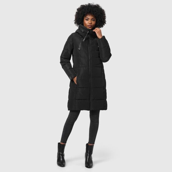Marikoo Natsukoo Damen Winter Steppjacke lang Schwarz Größe XXXL - Gr. 46