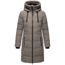 Marikoo Natsukoo Damen Winter Steppjacke lang Grau Größe XXXL - Gr. 46