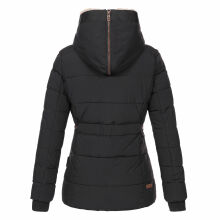 Marikoo Nekoo warm gefütterte Damen Winterjacke mit Kunstfell Schwarz Größe XXXL - Gr. 46