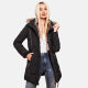 Marikoo Nekoo warm gefütterte Damen Winterjacke mit Kunstfell Schwarz Größe XXXL - Gr. 46