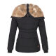 Marikoo Nekoo warm gefütterte Damen Winterjacke mit Kunstfell Schwarz Größe XXXL - Gr. 46