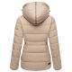 Marikoo Nekoo warm gefütterte Damen Winterjacke mit Kunstfell Light Taupe Größe S - Gr. 36