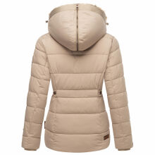 Marikoo Nekoo warm gefütterte Damen Winterjacke mit Kunstfell Light Taupe Größe M - Gr. 38
