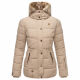 Marikoo Nekoo warm gefütterte Damen Winterjacke mit Kunstfell Light Taupe Größe M - Gr. 38