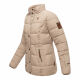 Marikoo Nekoo warm gefütterte Damen Winterjacke mit Kunstfell Light Taupe Größe XXL - Gr. 44