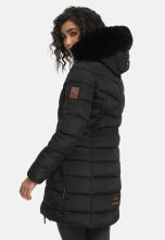 Navahoo Paula Damen Parka Winterjacke Gefüttert Schwarz schwarzes Fell Größe XXXL - Gr. 46