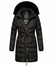 Navahoo Paula Damen Parka Winterjacke Gefüttert Schwarz schwarzes Fell Größe XXXL - Gr. 46