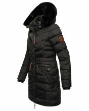 Navahoo Paula Damen Parka Winterjacke Gefüttert Schwarz schwarzes Fell Größe XXXL - Gr. 46