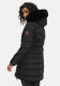 Navahoo Paula Damen Parka Winterjacke Gefüttert Schwarz schwarzes Fell Größe XXXL - Gr. 46