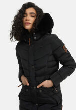 Navahoo Paula Damen Parka Winterjacke Gefüttert Schwarz schwarzes Fell Größe XXXXXL - Gr. 50