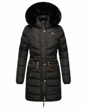 Navahoo Paula Damen Parka Winterjacke Gefüttert Schwarz schwarzes Fell Größe XXXXXL - Gr. 50