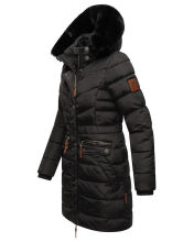 Navahoo Paula Damen Parka Winterjacke Gefüttert Schwarz schwarzes Fell Größe XXXXXL - Gr. 50