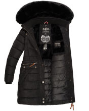 Navahoo Paula Damen Parka Winterjacke Gefüttert Schwarz schwarzes Fell Größe XXXXXL - Gr. 50