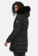Navahoo Paula Damen Parka Winterjacke Gefüttert Schwarz schwarzes Fell Größe XXXXXL - Gr. 50