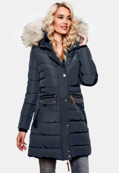 Navahoo Paula Ladies Winter Jacket Coat Parka Warm Lined Winterjacket B383 Navy