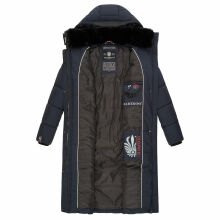 Marikoo Reliziaa Damen Winter Parka lang Navy Größe XXXL - Gr. 46