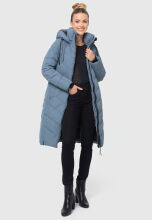 Navahoo Sahnekatzi Damen lange Winter Steppjacke Stormy Blue Größe XXXXL - Gr. 48