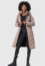 Navahoo Sahnekatzi Damen lange Winter Steppjacke Taupe Grey Größe XXXXL - Gr. 48