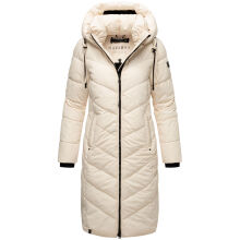Navahoo Sahnekatzi Damen lange Winter Steppjacke Cream Größe L - Gr. 40