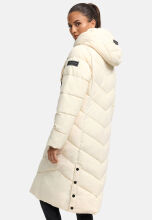 Navahoo Sahnekatzi Damen lange Winter Steppjacke Cream Größe XL - Gr. 42
