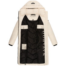 Navahoo Sahnekatzi Damen lange Winter Steppjacke Cream Größe XL - Gr. 42
