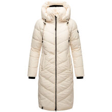 Navahoo Sahnekatzi Damen lange Winter Steppjacke Cream Größe XXL - Gr. 44