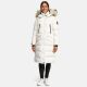 Marikoo Schneesternchen Damen lange Winter Steppjacke mit Kapuze Offwhite Größe M - Gr. 38