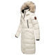 Marikoo Schneesternchen Damen lange Winter Steppjacke mit Kapuze Offwhite Größe XL - Gr. 42