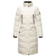 Marikoo Schneesternchen Damen lange Winter Steppjacke mit Kapuze Offwhite Größe XL - Gr. 42