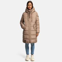 Marikoo Yuikoo lange Damen Winterjacke Taupe Grey-Größe L - Gr. 40
