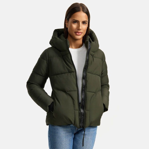 Navahoo Lachperle Damen Winterjacke Dark Olive Größe S - Gr. 36