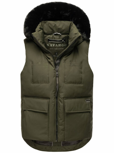 Navahoo Zimthaeschen Damen Winterweste Dark Olive-Größe XL - Gr. 42