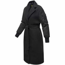 Marikoo Tjadee Damen Winter Wickelmantel Schwarz-Größe M - Gr. 38