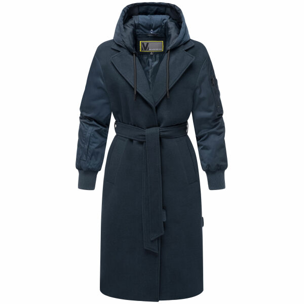 Marikoo Tjadee Damen Winter Wickelmantel Navy-Größe XS - Gr. 34