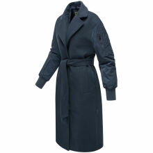 Marikoo Tjadee Damen Winter Wickelmantel Navy-Größe XS - Gr. 34