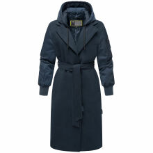 Marikoo Tjadee Damen Winter Wickelmantel Navy-Größe M - Gr. 38