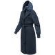 Marikoo Tjadee Damen Winter Wickelmantel Navy-Größe XL - Gr. 42