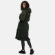 Marikoo Tjadee Damen Winter Wickelmantel Dark Olive-Größe M - Gr. 38