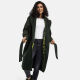 Marikoo Tjadee Damen Winter Wickelmantel Dark Olive-Größe L - Gr. 40