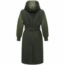 Marikoo Tjadee Damen Winter Wickelmantel Dark Olive-Größe XXL - Gr. 44