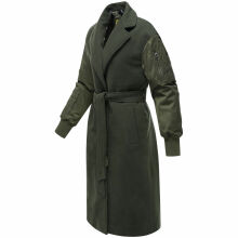 Marikoo Tjadee Damen Winter Wickelmantel Dark Olive-Größe XXXL - Gr. 46
