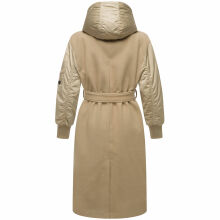 Marikoo Tjadee Damen Winter Wickelmantel Sand Beige-Größe L - Gr. 40