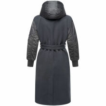 Marikoo Tjadee Damen Winter Wickelmantel Anthrazit-Größe M - Gr. 38