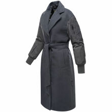 Marikoo Tjadee Damen Winter Wickelmantel Anthrazit-Größe XXXL - Gr. 46