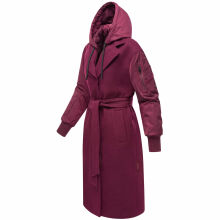 Marikoo Tjadee Damen Winter Wickelmantel Wine-Größe L - Gr. 40
