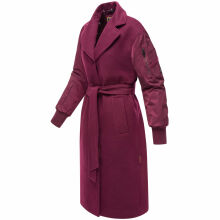 Marikoo Tjadee Damen Winter Wickelmantel Wine-Größe L - Gr. 40
