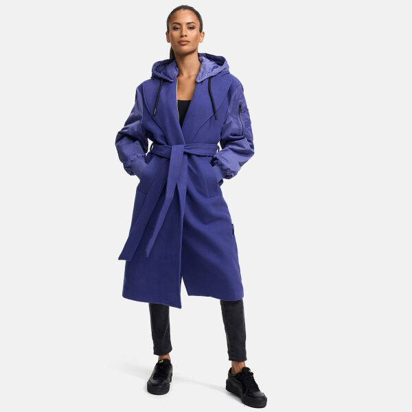 Marikoo Tjadee Damen Winter Wickelmantel Blue Violet-Größe S - Gr. 36
